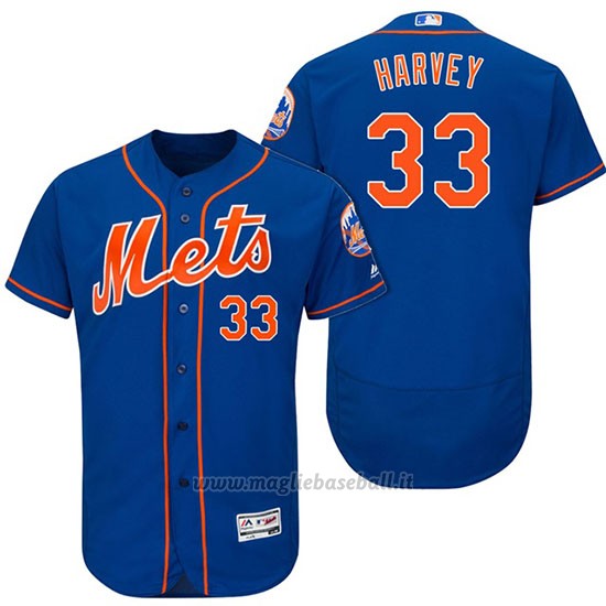Maglia Baseball Uomo New York Mets Matt Harvey Arancione 2017 Alterner